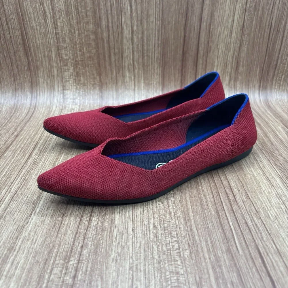 Rothy’s The Point Women's Size US 6.5 Red Comfort‎ Shoes Flats